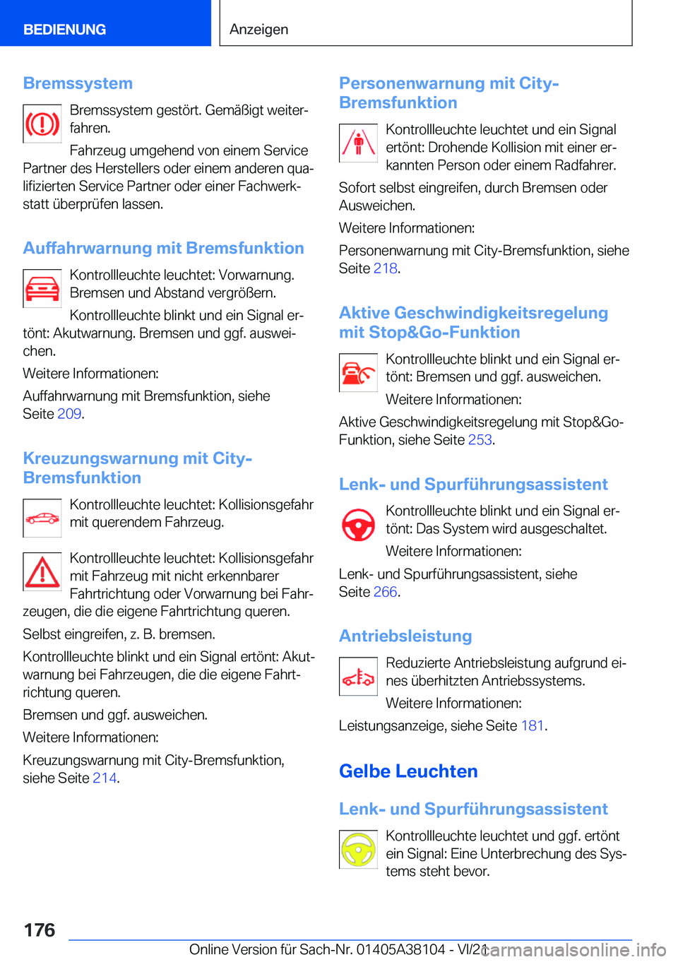 BMW 5 SERIES 2022  Betriebsanleitungen (in German) �B�r�e�m�s�s�y�s�t�e�m�B�r�e�m�s�s�y�s�t�e�m��g�e�s�t�