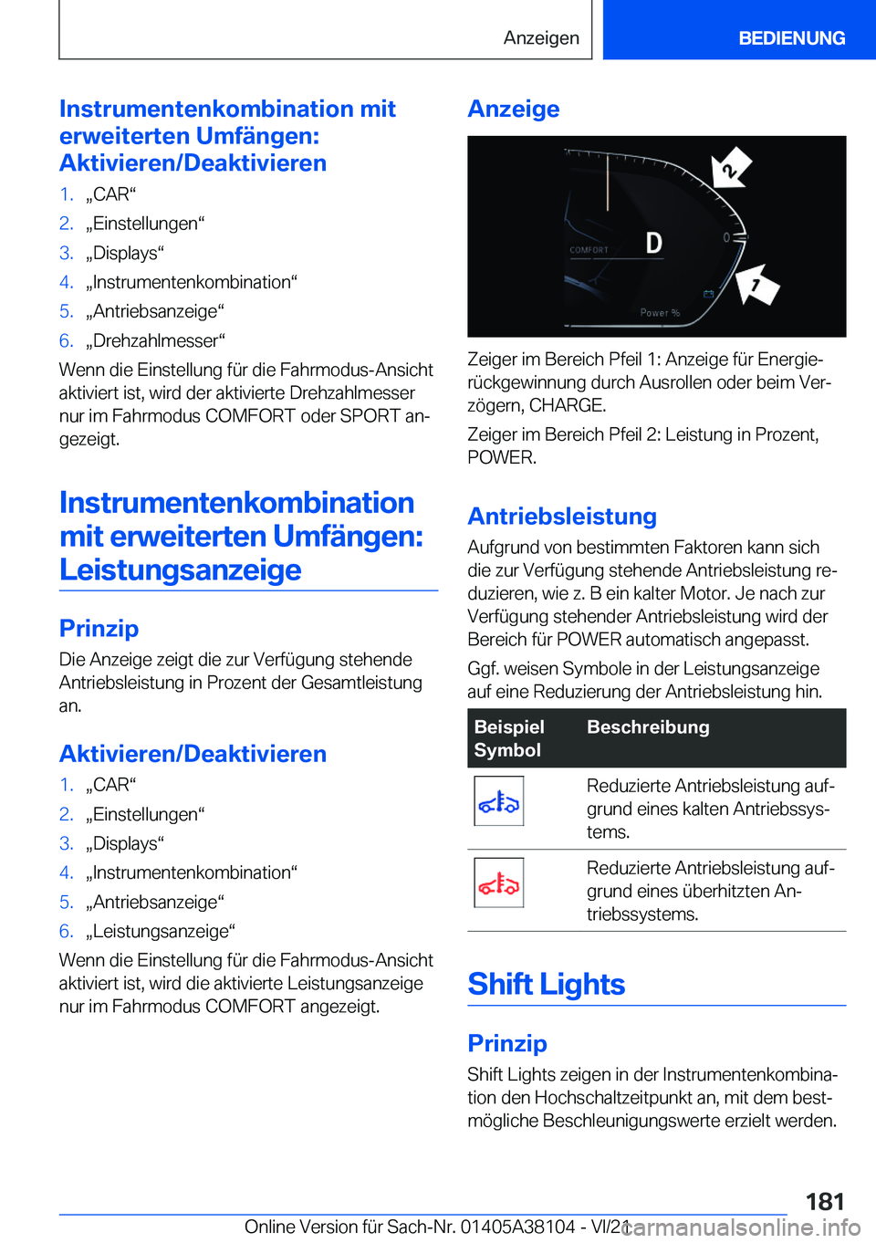 BMW 5 SERIES 2022  Betriebsanleitungen (in German) �I�n�s�t�r�u�m�e�n�t�e�n�k�o�m�b�i�n�a�t�i�o�n��m�i�t
�e�r�w�e�i�t�e�r�t�e�n��U�m�f�