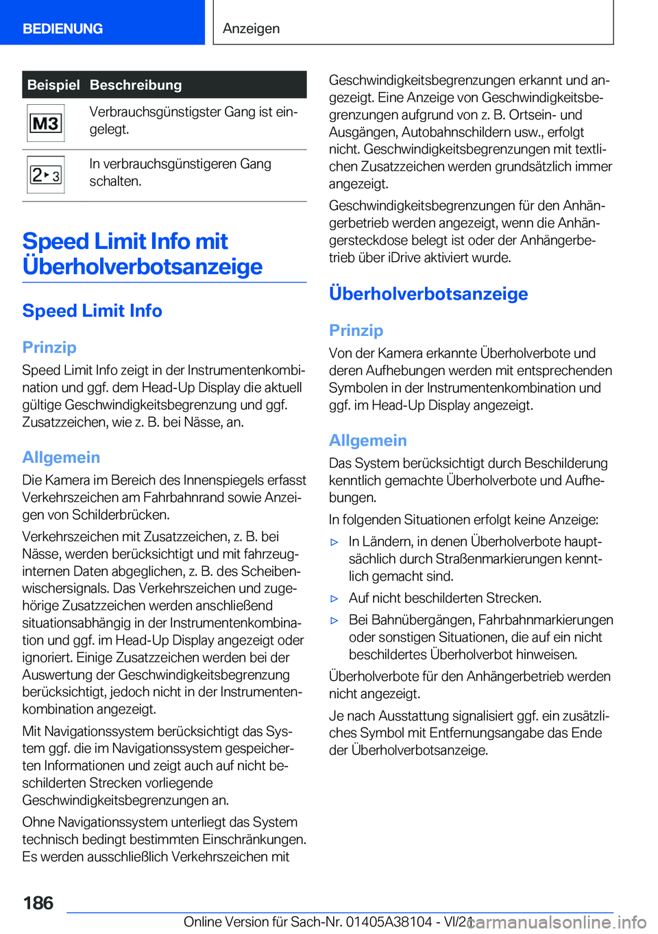 BMW 5 SERIES 2022  Betriebsanleitungen (in German) �B�e�i�s�p�i�e�l�B�e�s�c�h�r�e�i�b�u�n�g�V�e�r�b�r�a�u�c�h�s�g�