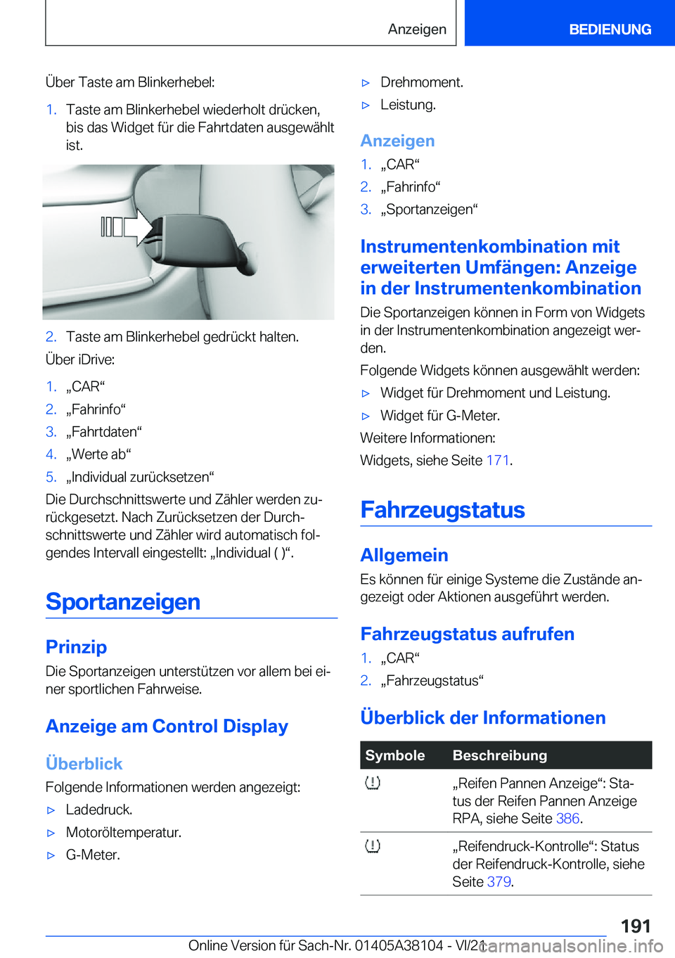 BMW 5 SERIES 2022  Betriebsanleitungen (in German) �