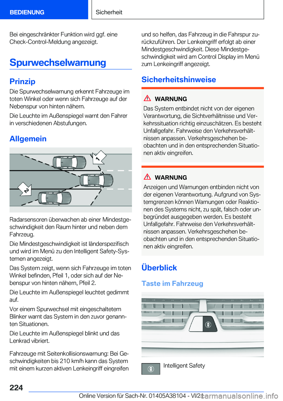 BMW 5 SERIES 2022  Betriebsanleitungen (in German) �B�e�i��e�i�n�g�e�s�c�h�r�