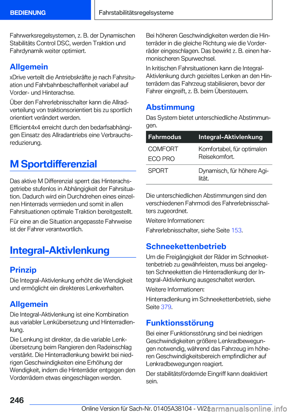 BMW 5 SERIES 2022  Betriebsanleitungen (in German) �F�a�h�r�w�e�r�k�s�r�e�g�e�l�s�y�s�t�e�m�e�n�,��z�.��B�.��d�e�r��D�y�n�a�m�i�s�c�h�e�n�S�t�a�b�i�l�i�t�