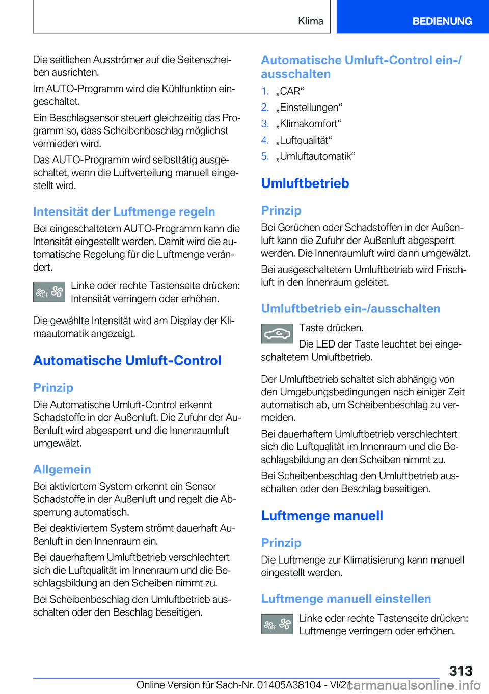 BMW 5 SERIES 2022  Betriebsanleitungen (in German) �D�i�e��s�e�i�t�l�i�c�h�e�n��A�u�s�s�t�r�