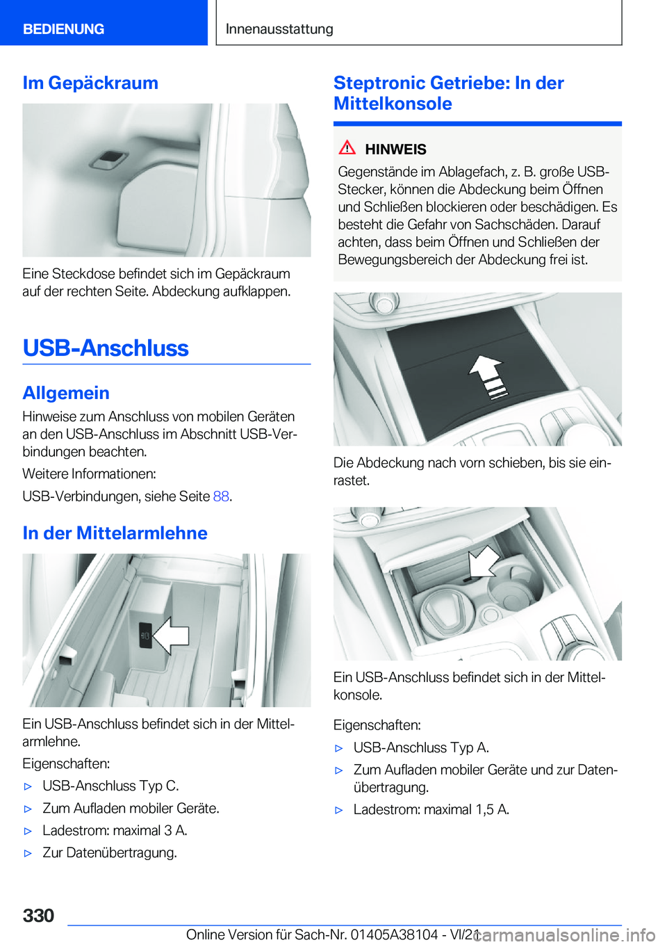BMW 5 SERIES 2022  Betriebsanleitungen (in German) �I�m��G�e�p�