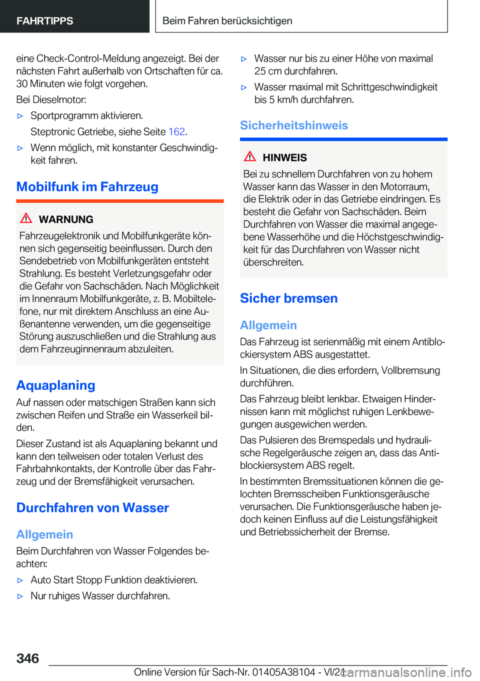 BMW 5 SERIES 2022  Betriebsanleitungen (in German) �e�i�n�e��C�h�e�c�k�-�C�o�n�t�r�o�l�-�M�e�l�d�u�n�g��a�n�g�e�z�e�i�g�t�.��B�e�i��d�e�r�n�