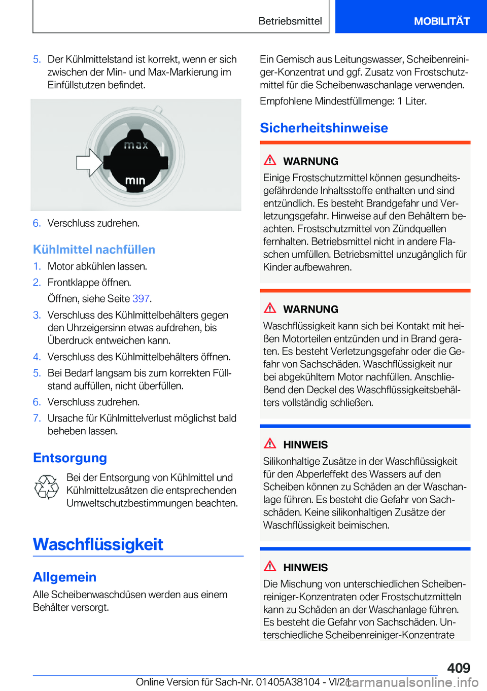 BMW 5 SERIES 2022  Betriebsanleitungen (in German) �5�.�D�e�r��K�