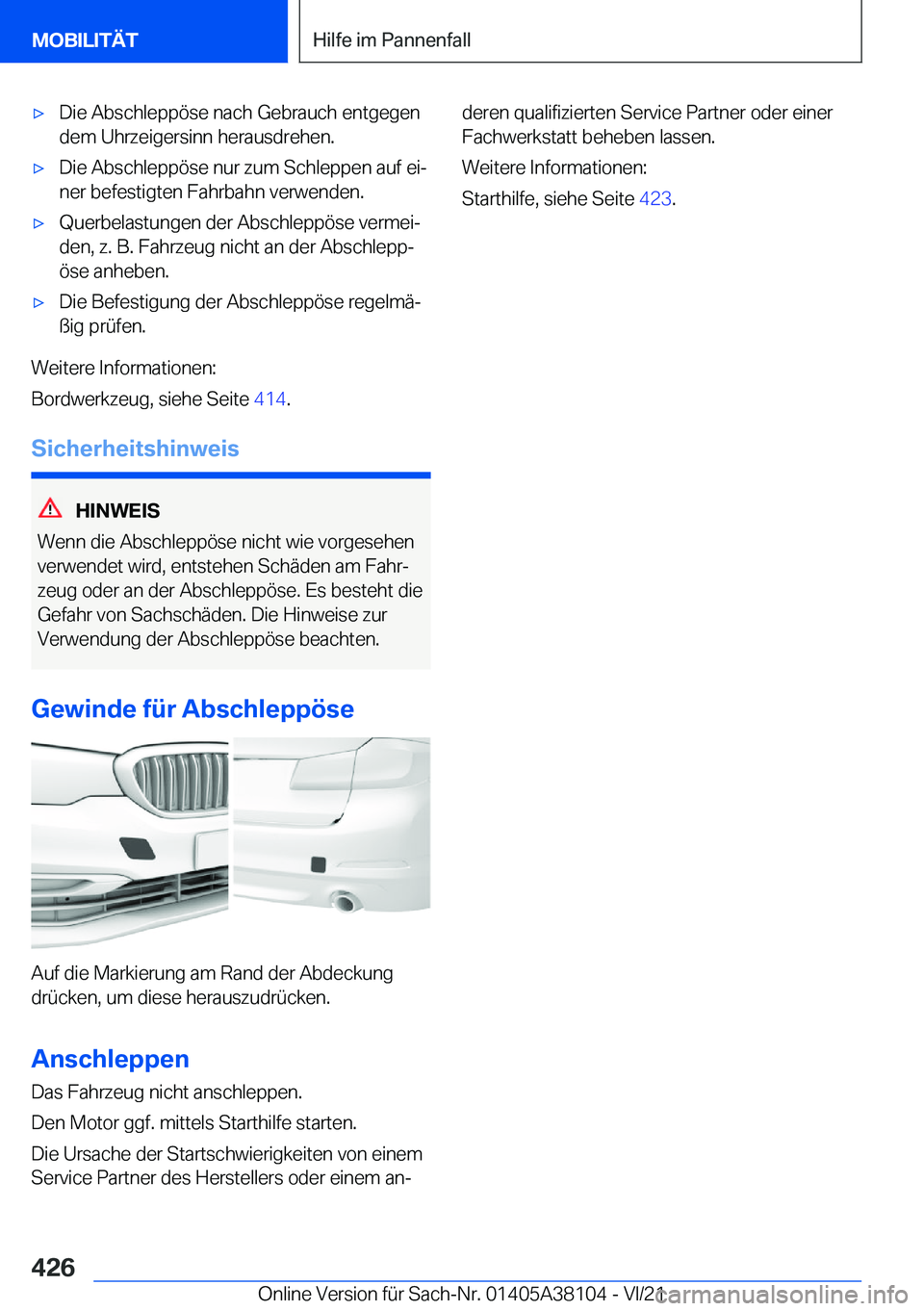 BMW 5 SERIES 2022  Betriebsanleitungen (in German) x�D�i�e��A�b�s�c�h�l�e�p�p�