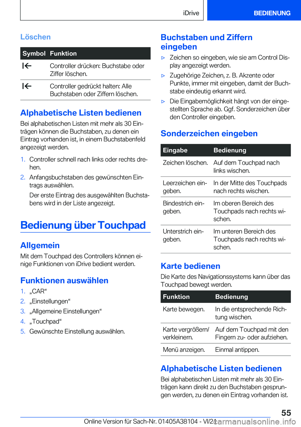 BMW 5 SERIES 2022  Betriebsanleitungen (in German) �L�