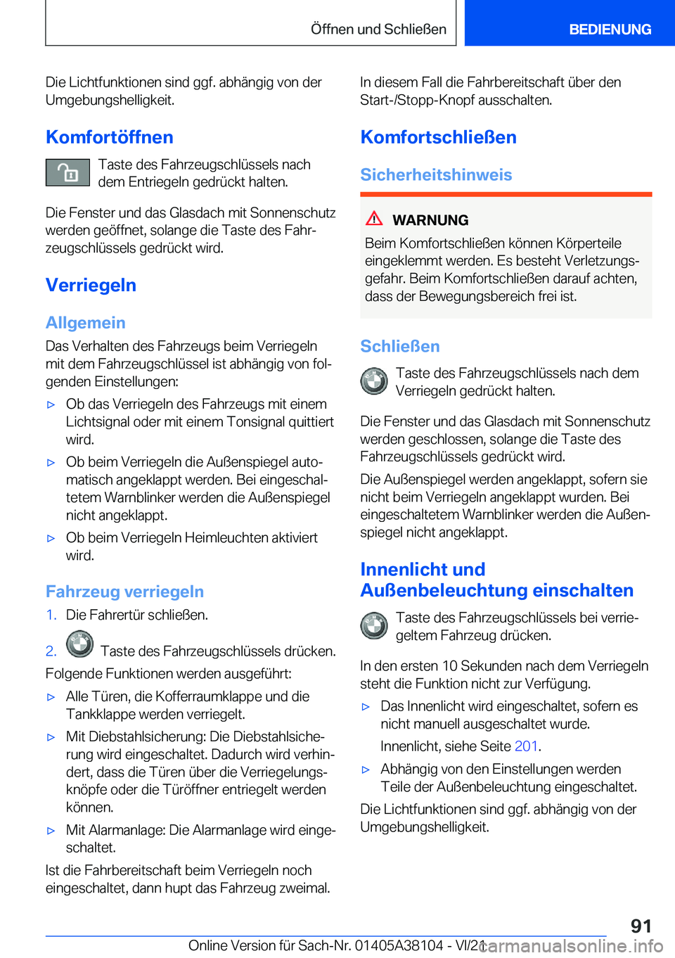 BMW 5 SERIES 2022  Betriebsanleitungen (in German) �D�i�e��L�i�c�h�t�f�u�n�k�t�i�o�n�e�n��s�i�n�d��g�g�f�.��a�b�h�