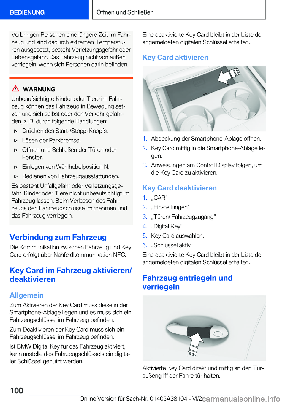 BMW 5 SERIES 2022  Betriebsanleitungen (in German) �V�e�r�b�r�i�n�g�e�n��P�e�r�s�o�n�e�n��e�i�n�e��l�