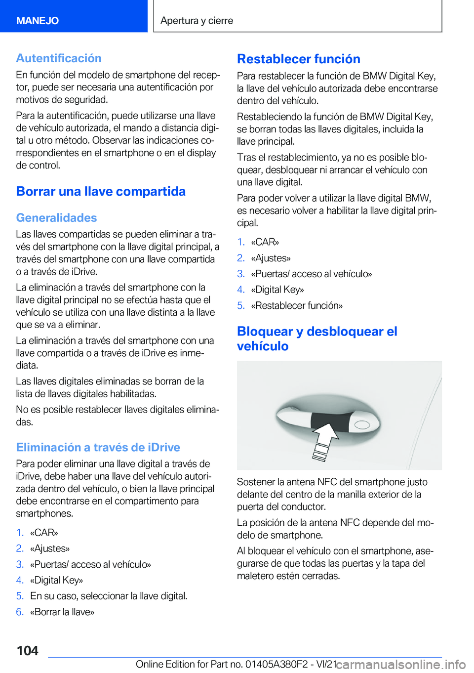BMW 5 SERIES 2022  Manuales de Empleo (in Spanish) �A�u�t�e�n�t�i�f�i�c�a�c�i�