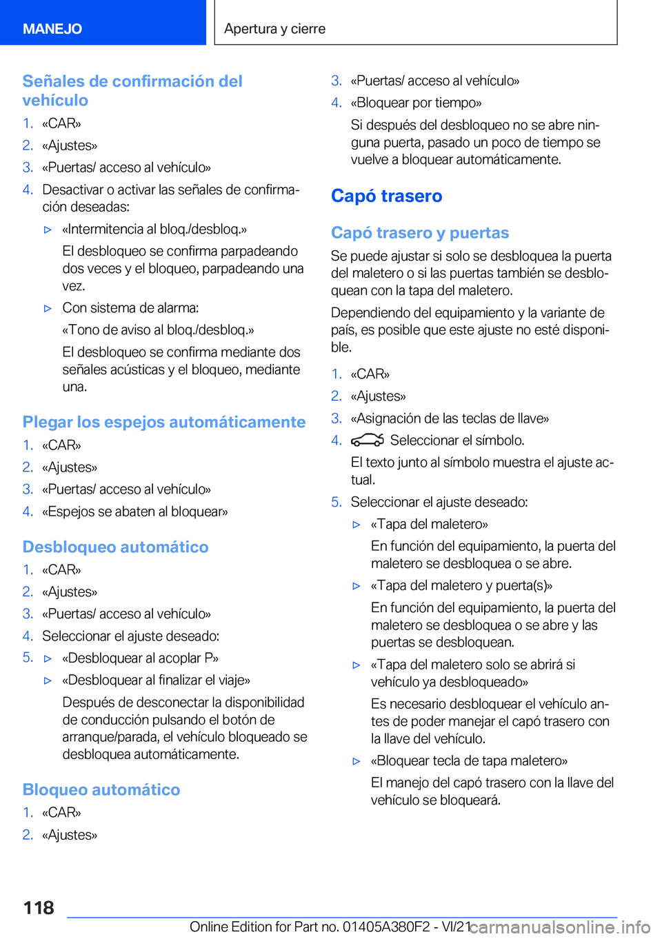 BMW 5 SERIES 2022  Manuales de Empleo (in Spanish) �S�e�