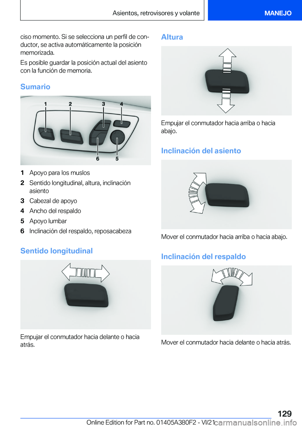 BMW 5 SERIES 2022  Manuales de Empleo (in Spanish) �c�i�s�o��m�o�m�e�n�t�o�.��S�i��s�e��s�e�l�e�c�c�i�o�n�a��u�n��p�e�r�f�i�l��d�e��c�o�nª
�d�u�c�t�o�r�,��s�e��a�c�t�i�v�a��a�u�t�o�m�