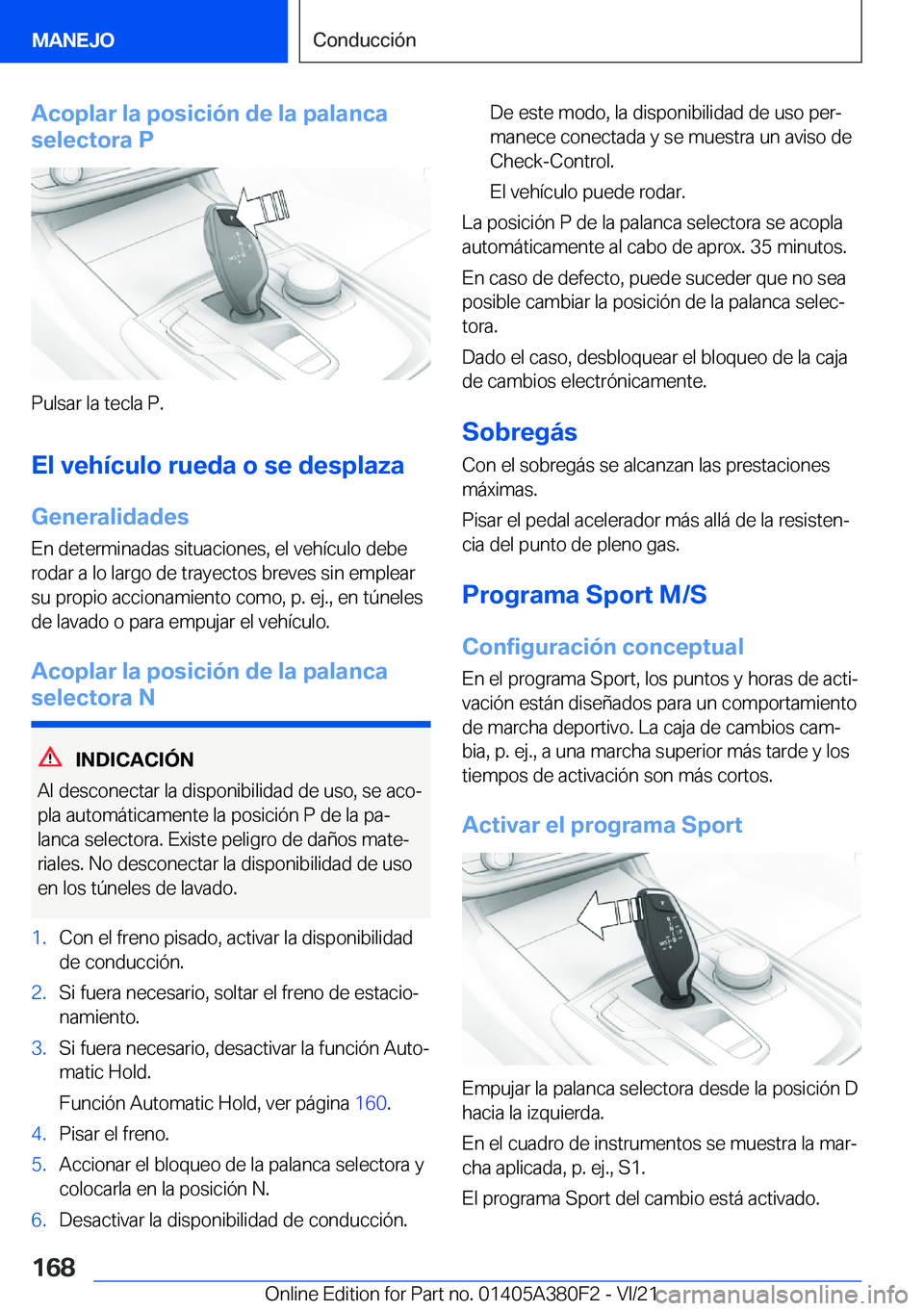 BMW 5 SERIES 2022  Manuales de Empleo (in Spanish) �A�c�o�p�l�a�r��l�a��p�o�s�i�c�i�