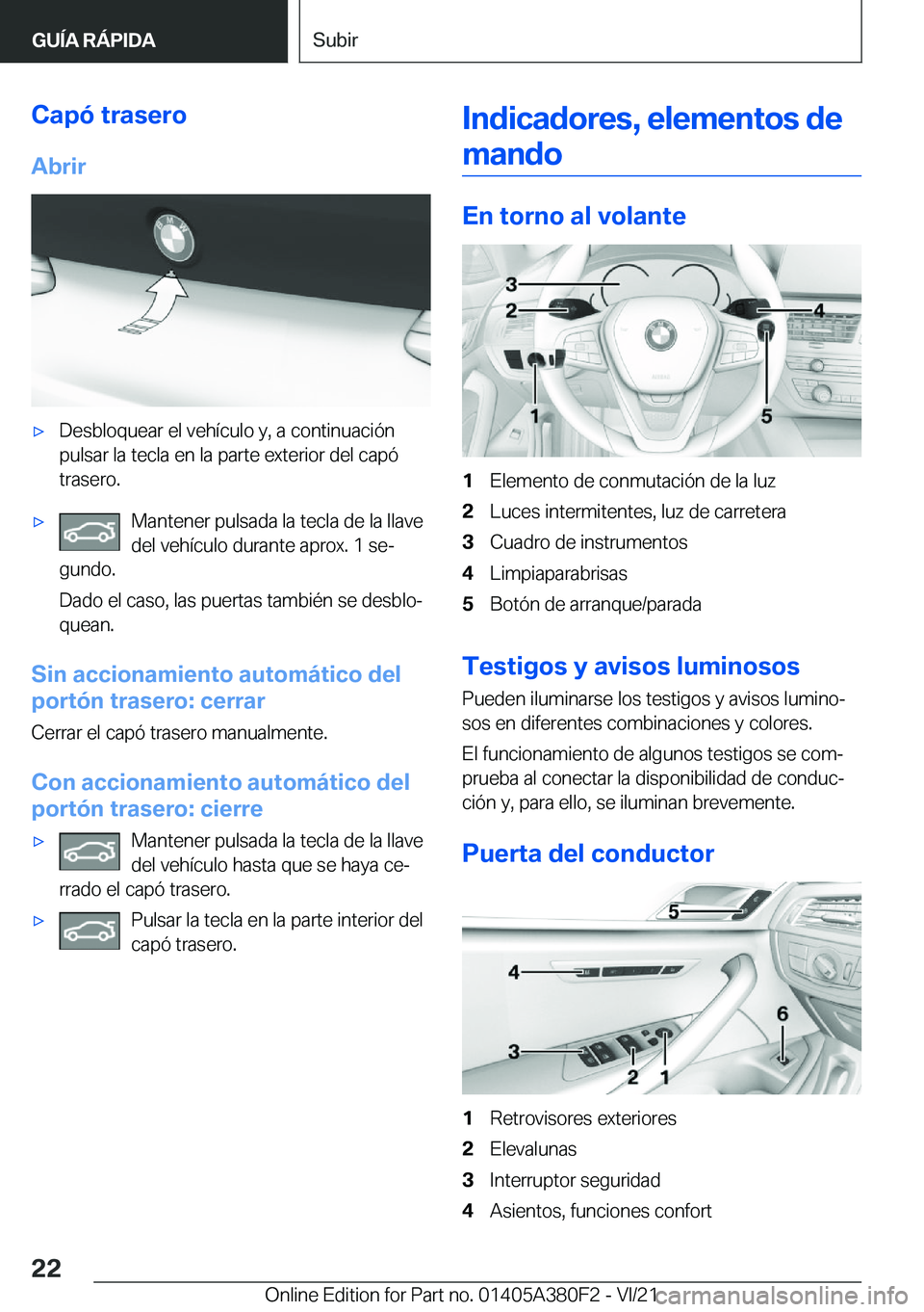 BMW 5 SERIES 2022  Manuales de Empleo (in Spanish) �C�a�p�