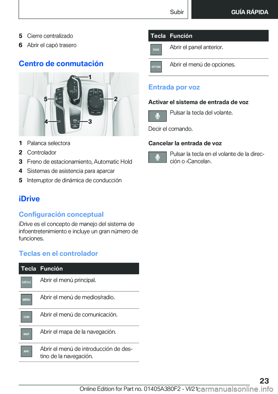 BMW 5 SERIES 2022  Manuales de Empleo (in Spanish) �5�C�i�e�r�r�e��c�e�n�t�r�a�l�i�z�a�d�o�6�A�b�r�i�r��e�l��c�a�p�