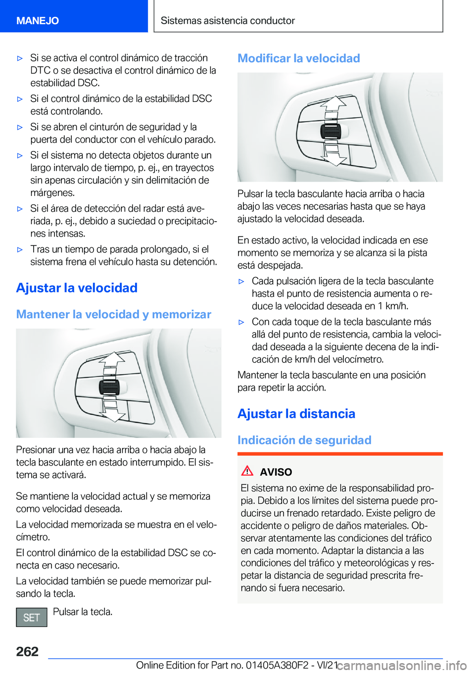 BMW 5 SERIES 2022  Manuales de Empleo (in Spanish) x�S�i��s�e��a�c�t�i�v�a��e�l��c�o�n�t�r�o�l��d�i�n�