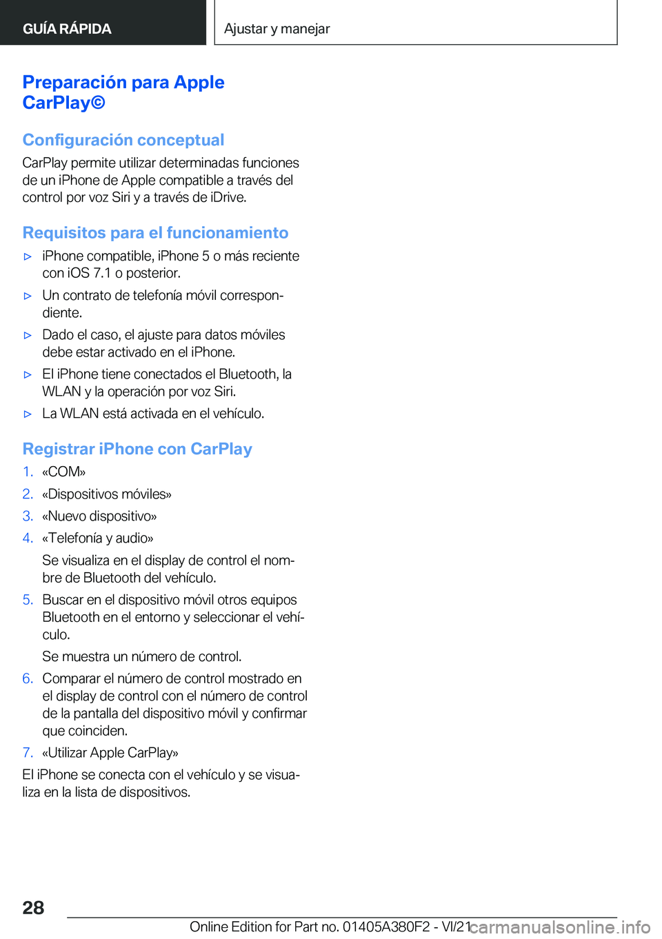 BMW 5 SERIES 2022  Manuales de Empleo (in Spanish) �P�r�e�p�a�r�a�c�i�