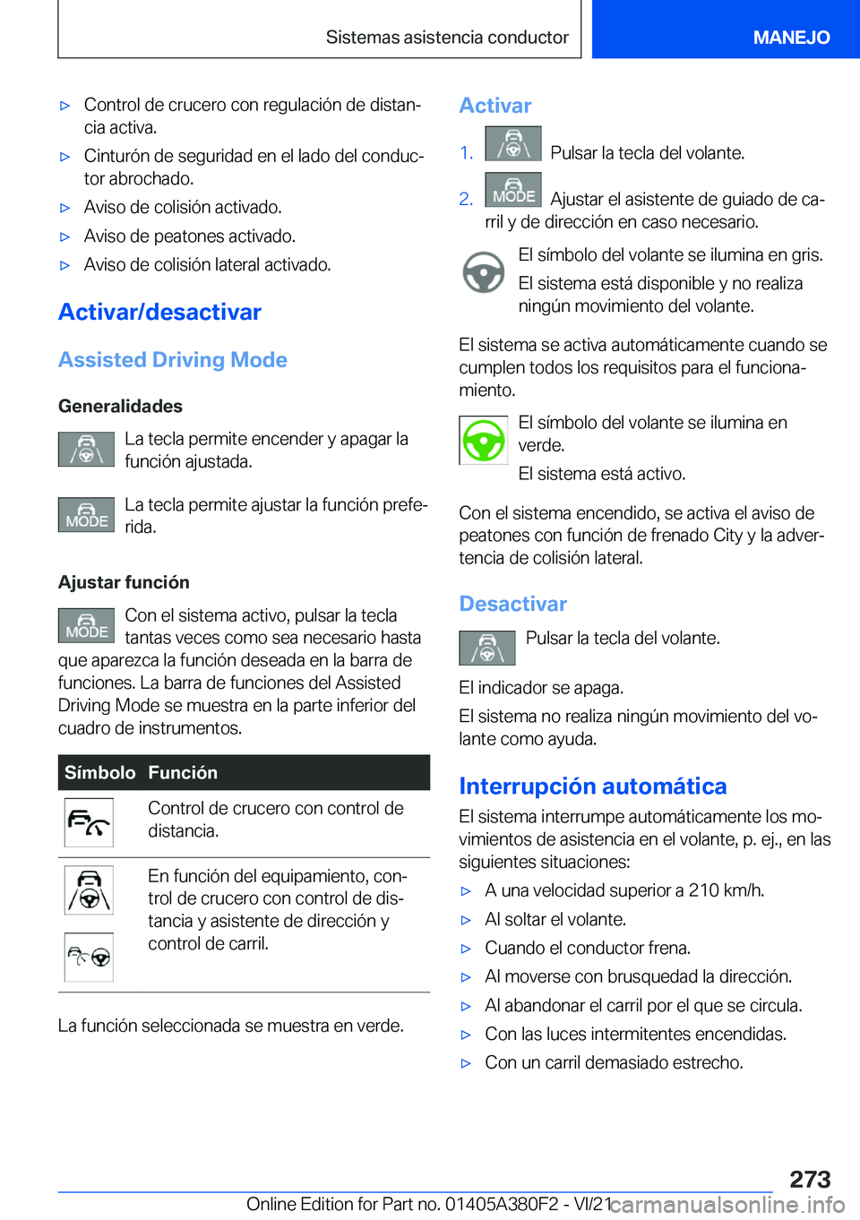 BMW 5 SERIES 2022  Manuales de Empleo (in Spanish) x�C�o�n�t�r�o�l��d�e��c�r�u�c�e�r�o��c�o�n��r�e�g�u�l�a�c�i�