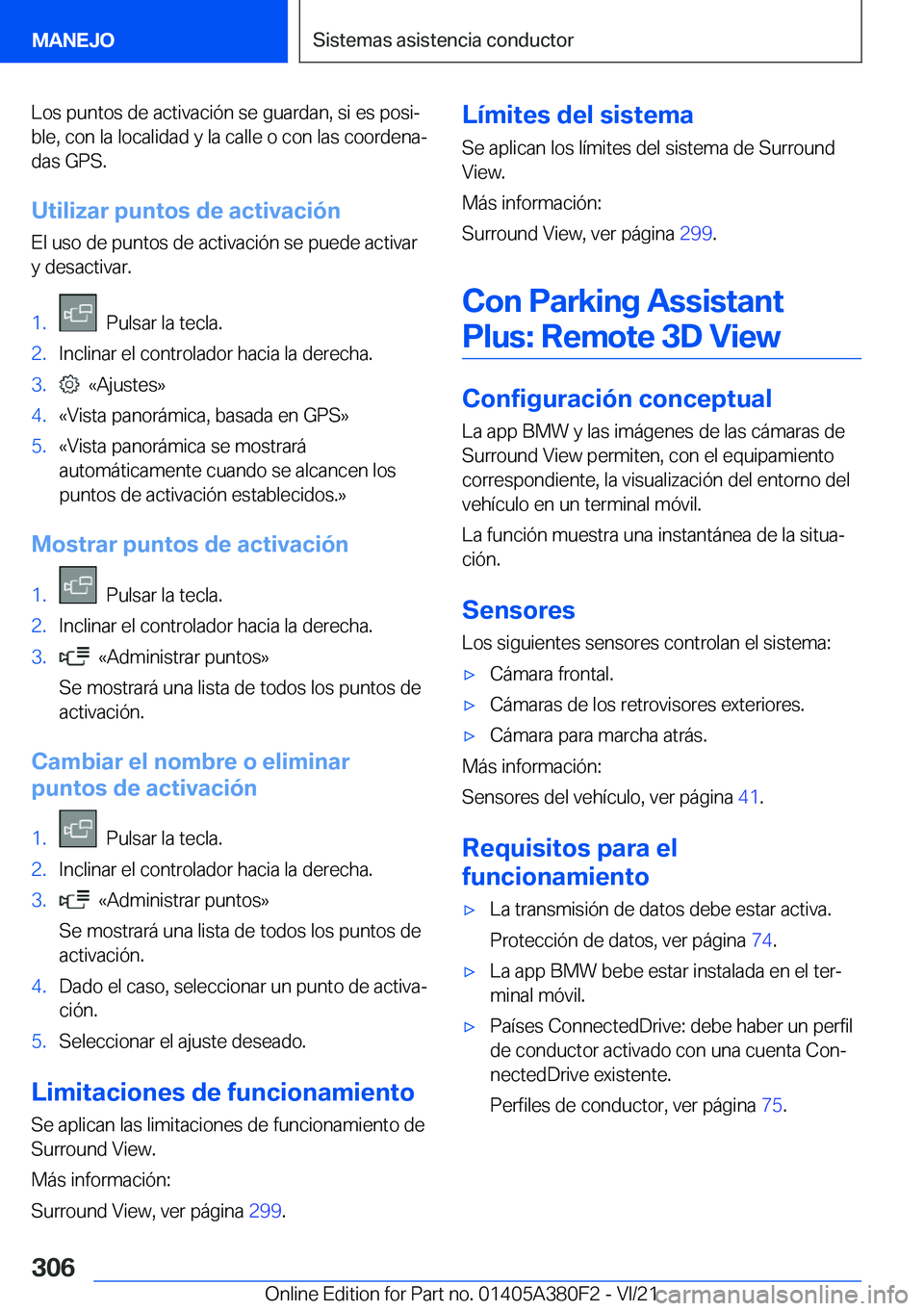 BMW 5 SERIES 2022  Manuales de Empleo (in Spanish) �L�o�s��p�u�n�t�o�s��d�e��a�c�t�i�v�a�c�i�