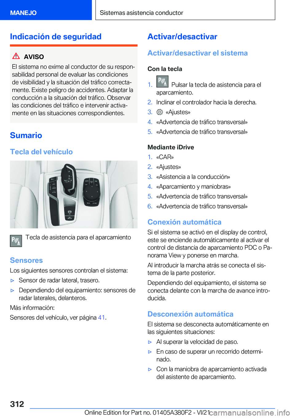 BMW 5 SERIES 2022  Manuales de Empleo (in Spanish) �I�n�d�i�c�a�c�i�