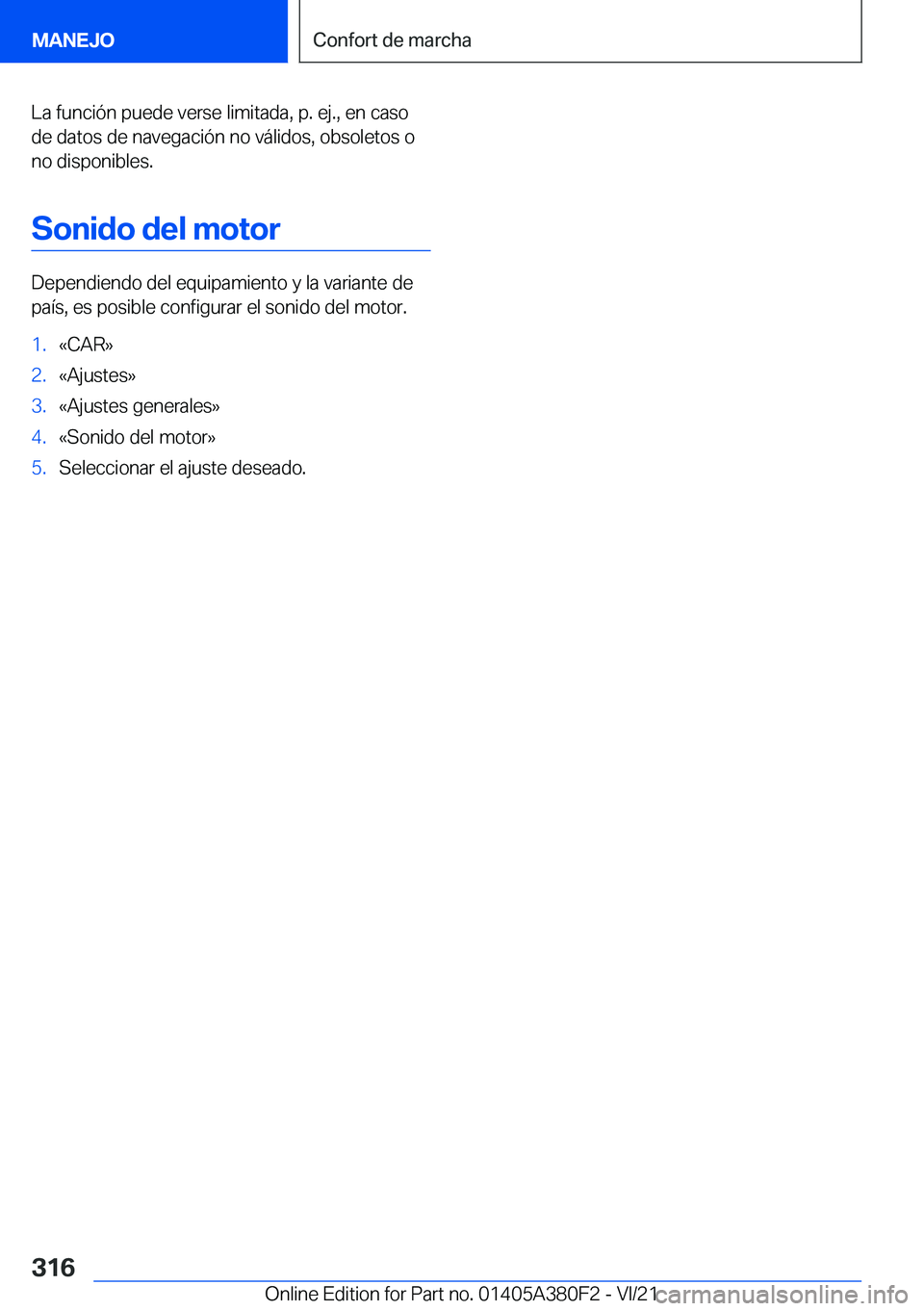 BMW 5 SERIES 2022  Manuales de Empleo (in Spanish) �L�a��f�u�n�c�i�
