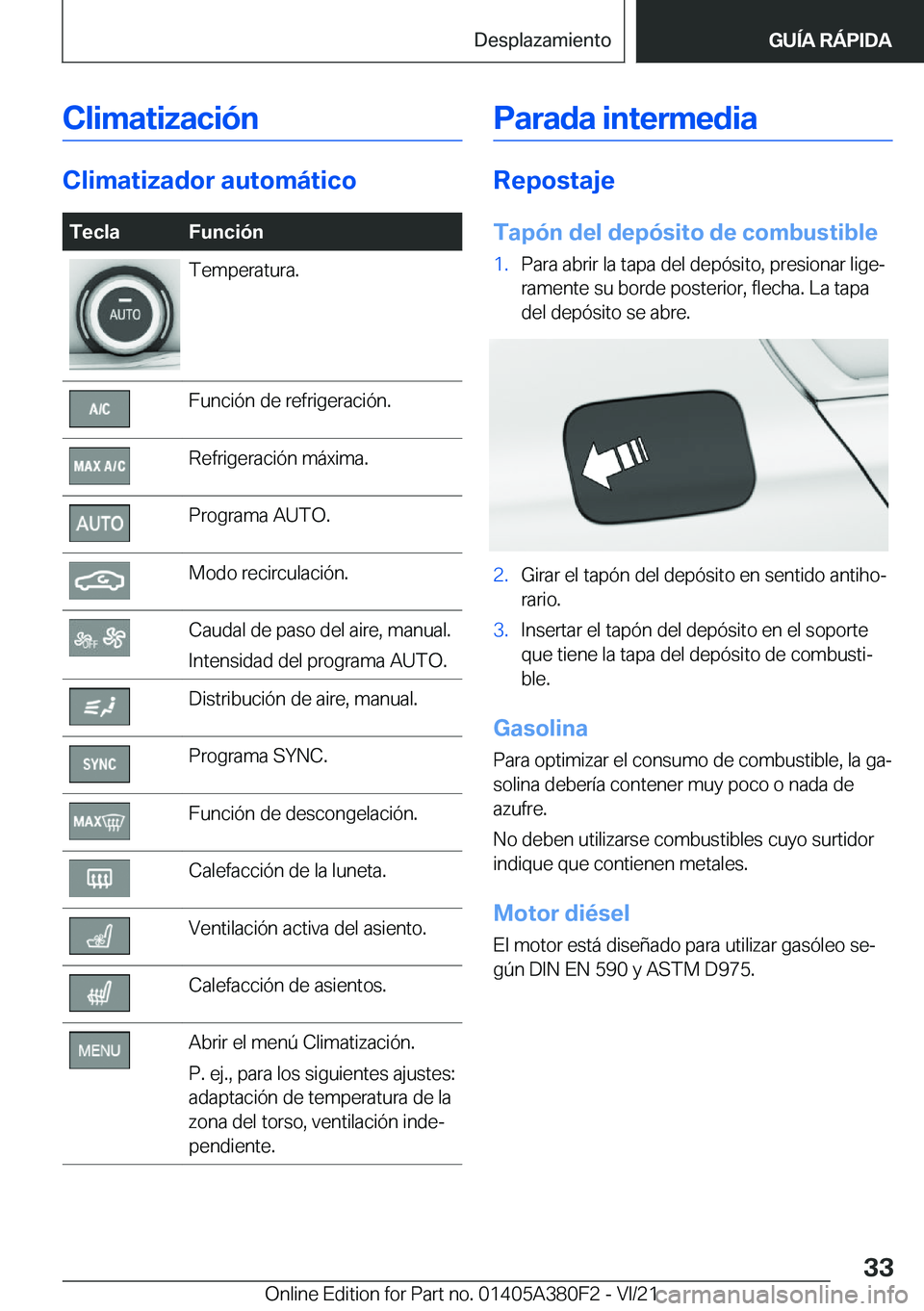 BMW 5 SERIES 2022  Manuales de Empleo (in Spanish) �C�l�i�m�a�t�i�z�a�c�i�