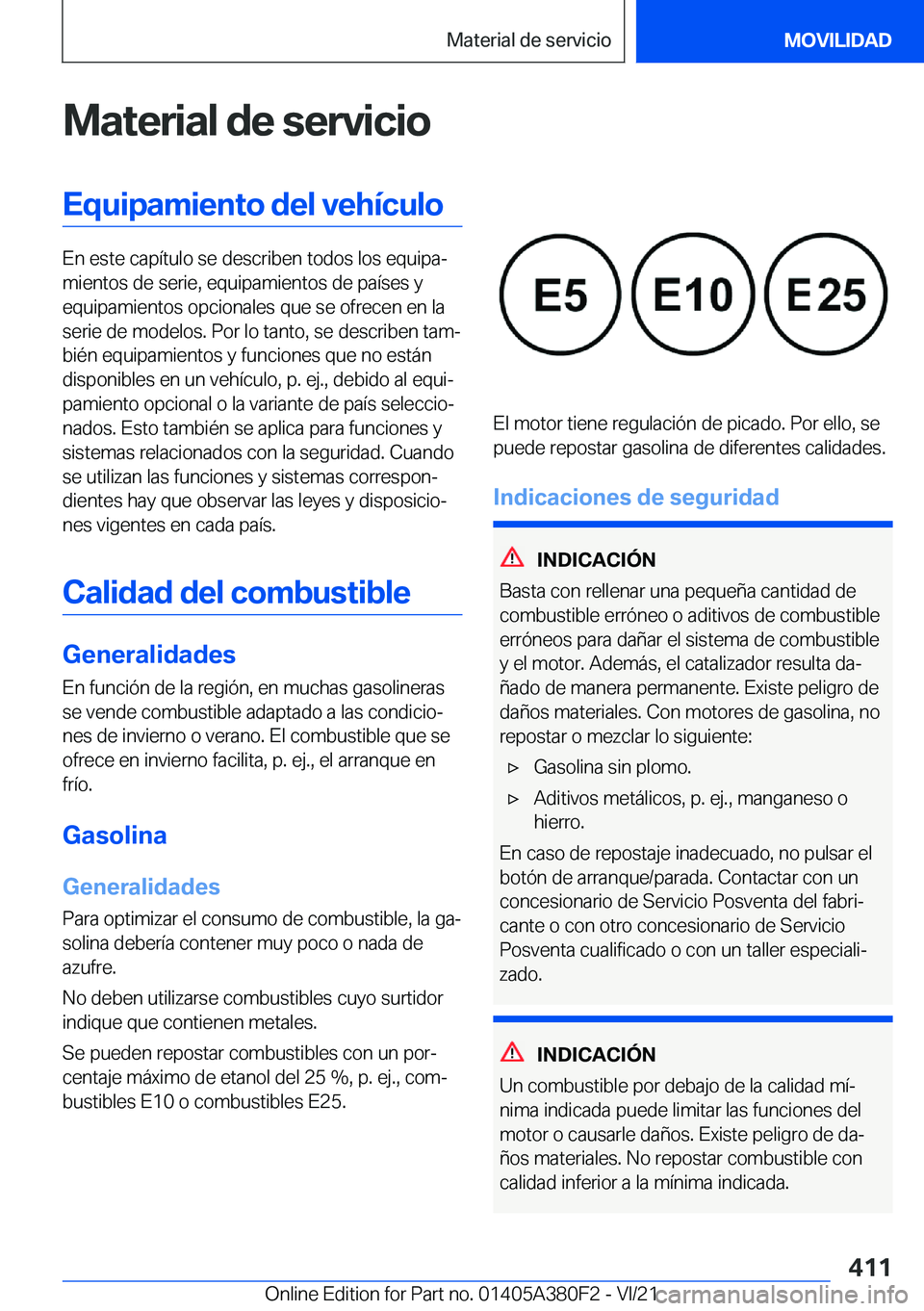BMW 5 SERIES 2022  Manuales de Empleo (in Spanish) �M�a�t�e�r�i�a�l��d�e��s�e�r�v�i�c�i�o�E�q�u�i�p�a�m�i�e�n�t�o��d�e�l��v�e�h�
