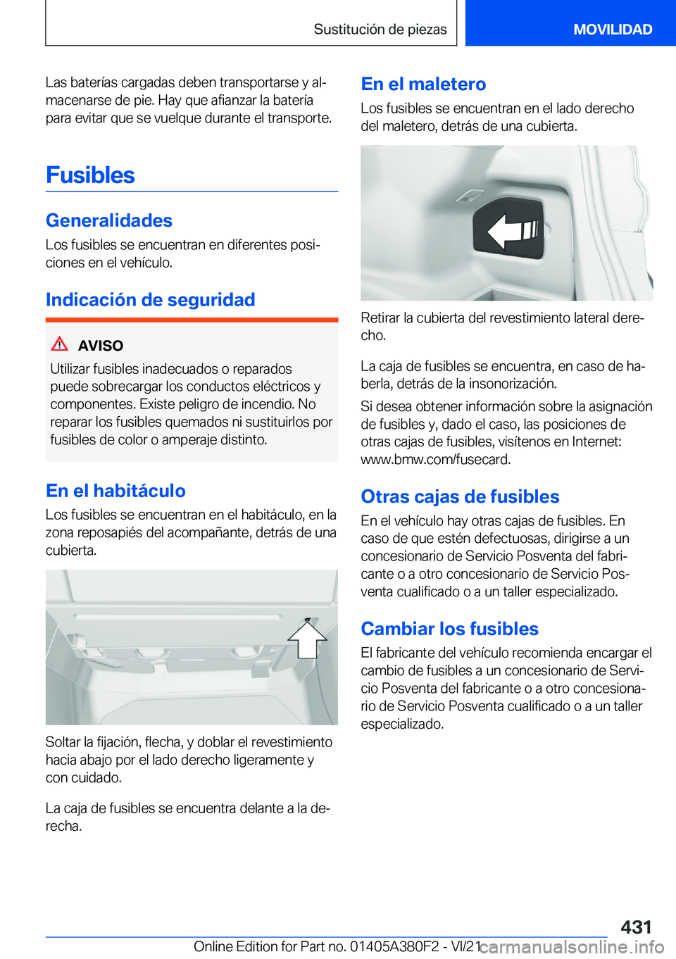 BMW 5 SERIES 2022  Manuales de Empleo (in Spanish) �L�a�s��b�a�t�e�r�