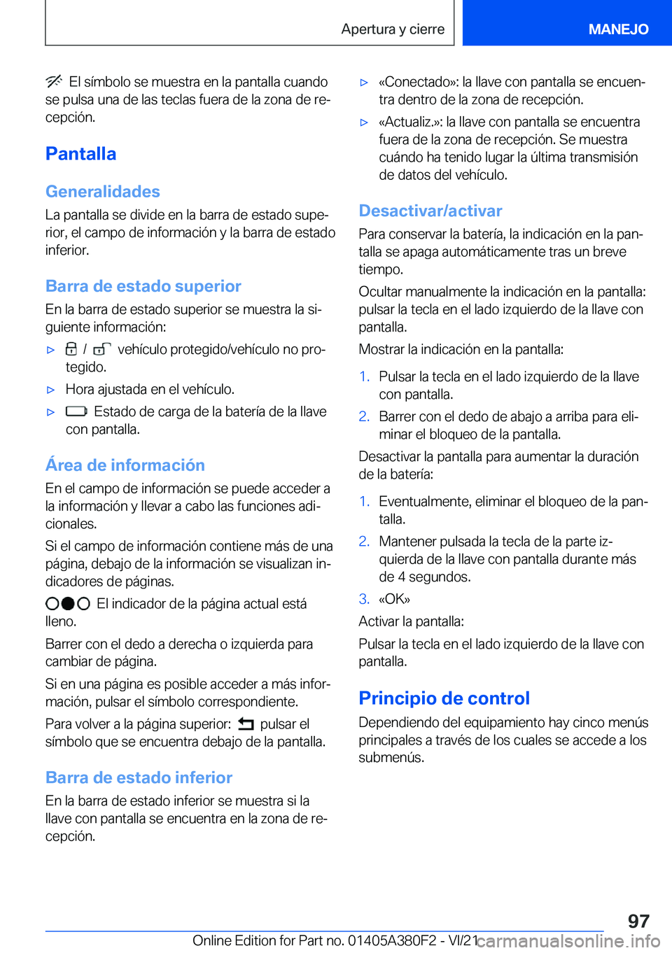 BMW 5 SERIES 2022  Manuales de Empleo (in Spanish) ���E�l��s�