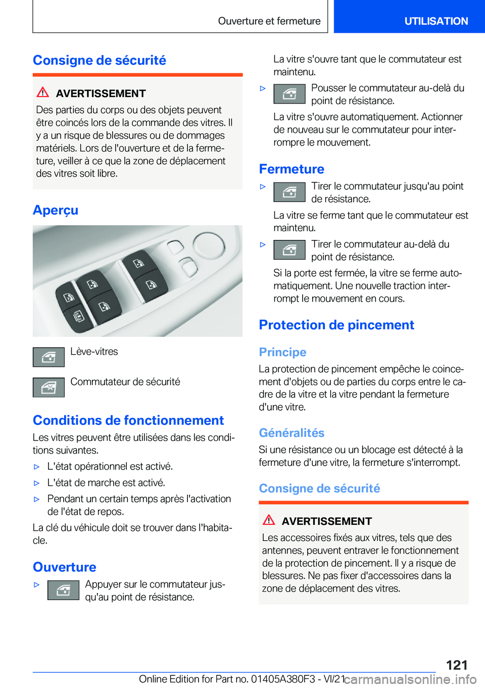 BMW 5 SERIES 2022  Notices Demploi (in French) �C�o�n�s�i�g�n�e��d�e��s�é�c�u�r�i�t�é
�A�V�E�R�T�I�S�S�E�M�E�N�T
�D�e�s��p�a�r�t�i�e�s��d�u��c�o�r�p�s��o�u��d�e�s��o�b�j�e�t�s��p�e�u�v�e�n�t �ê�t�r�e��c�o�i�n�c�é�s��l�o�r�s��d�e��