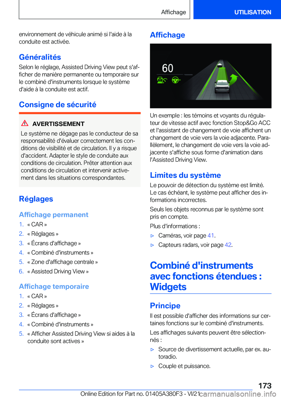 BMW 5 SERIES 2022  Notices Demploi (in French) �e�n�v�i�r�o�n�n�e�m�e�n�t��d�e��v�é�h�i�c�u�l�e��a�n�i�m�é��s�i��l�'�a�i�d�e��