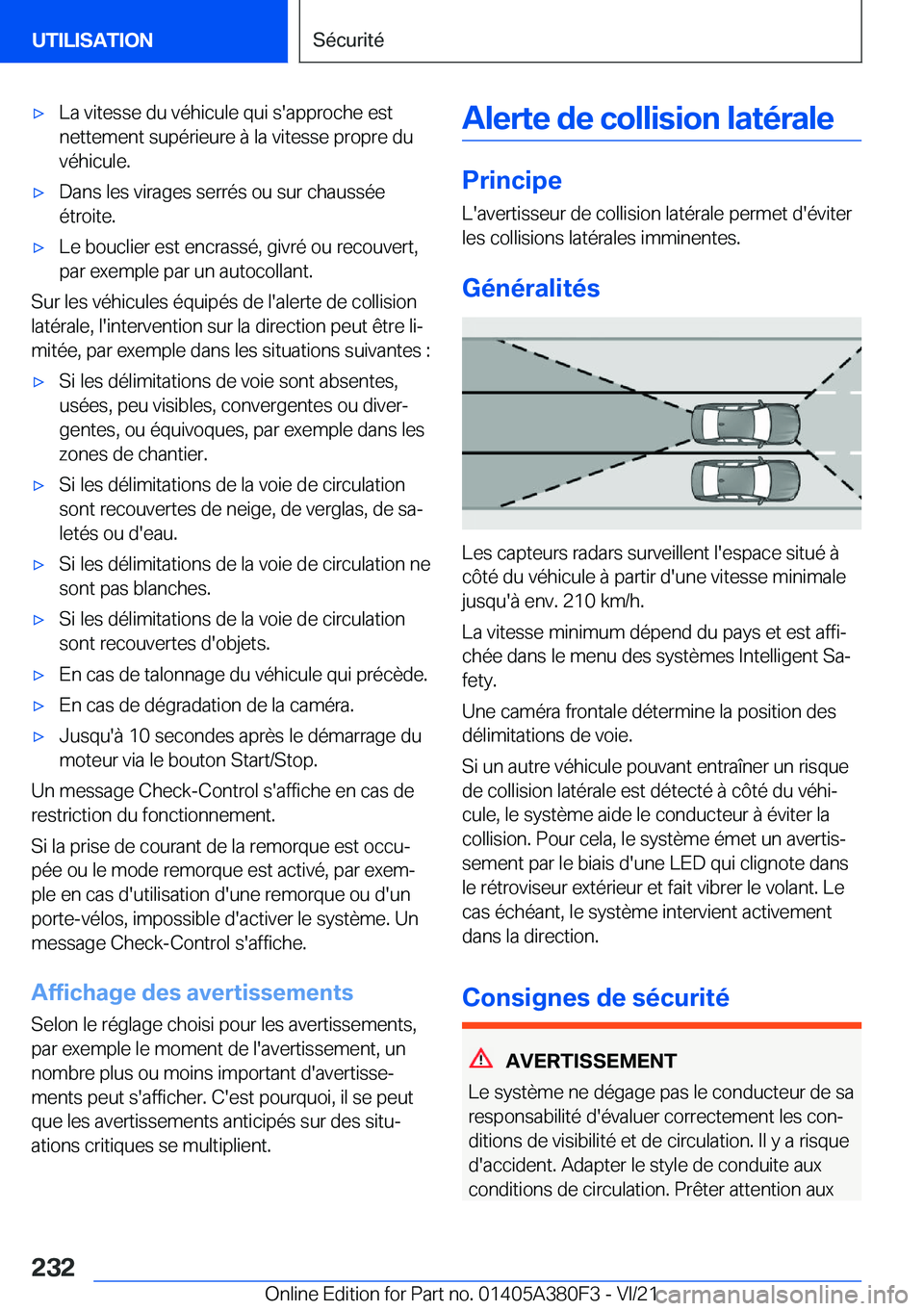 BMW 5 SERIES 2022  Notices Demploi (in French) 'x�L�a��v�i�t�e�s�s�e��d�u��v�é�h�i�c�u�l�e��q�u�i��s�'�a�p�p�r�o�c�h�e��e�s�t�n�e�t�t�e�m�e�n�t��s�u�p�é�r�i�e�u�r�e��