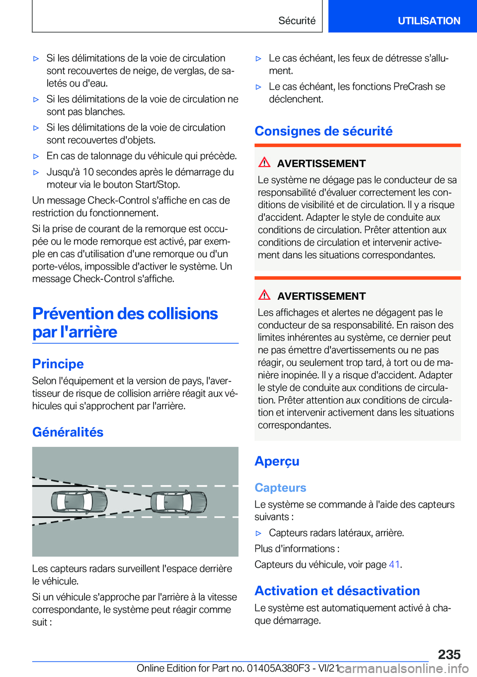 BMW 5 SERIES 2022  Notices Demploi (in French) 'x�S�i��l�e�s��d�é�l�i�m�i�t�a�t�i�o�n�s��d�e��l�a��v�o�i�e��d�e��c�i�r�c�u�l�a�t�i�o�n
�s�o�n�t��r�e�c�o�u�v�e�r�t�e�s��d�e��n�e�i�g�e�,��d�e��v�e�r�g�l�a�s�,��d�e��s�aj
�l�e�t�é