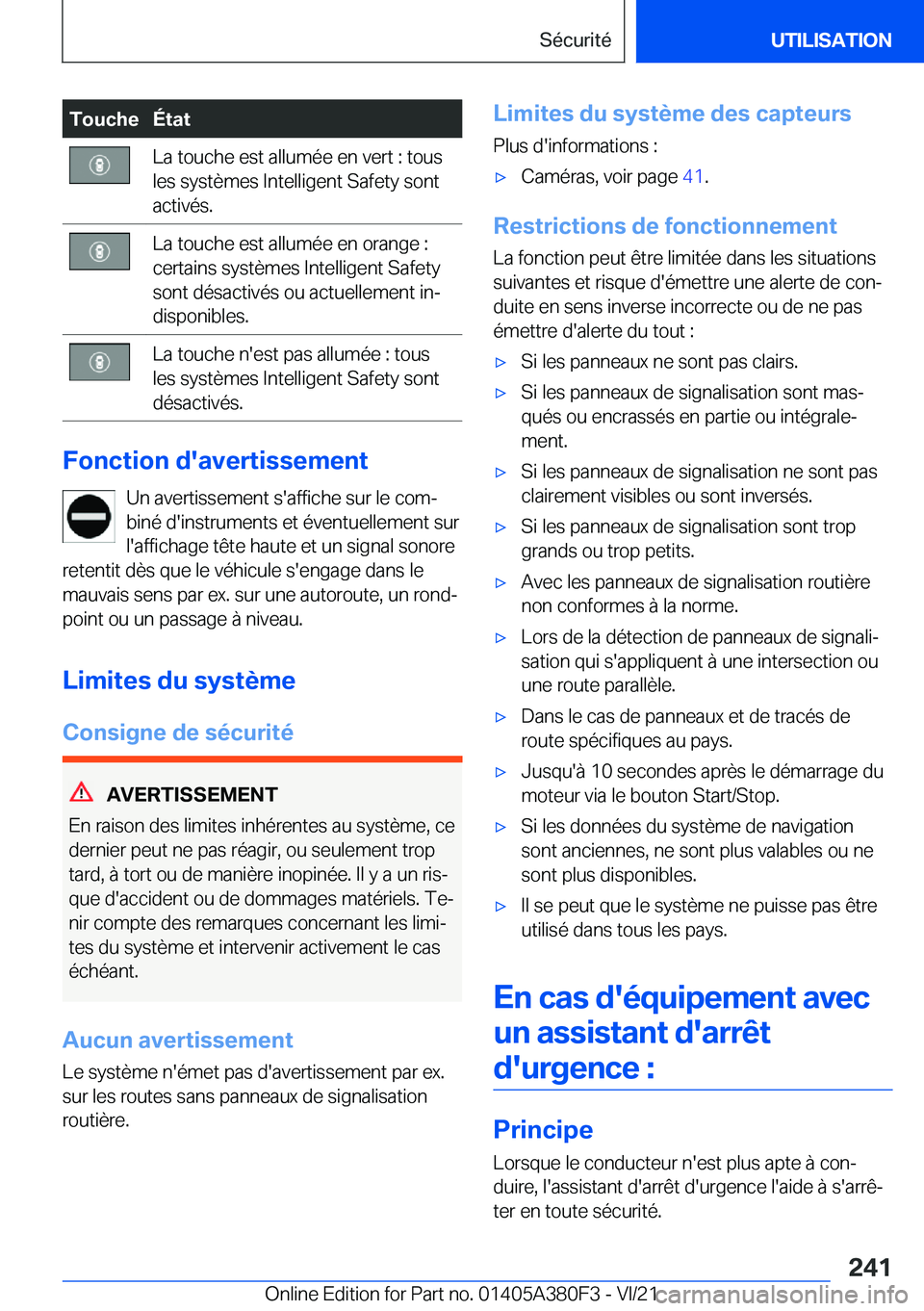BMW 5 SERIES 2022  Notices Demploi (in French) �T�o�u�c�h�e�