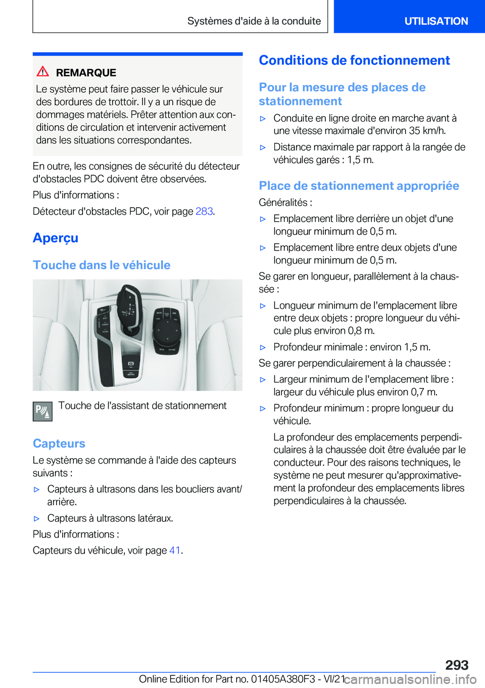 BMW 5 SERIES 2022  Notices Demploi (in French) �R�E�M�A�R�Q�U�E
�L�e��s�y�s�t�è�m�e��p�e�u�t��f�a�i�r�e��p�a�s�s�e�r��l�e��v�é�h�i�c�u�l�e��s�u�r
�d�e�s��b�o�r�d�u�r�e�s��d�e��t�r�o�t�t�o�i�r�.��I�l��y��a��u�n��r�i�s�q�u�e��d�e
�