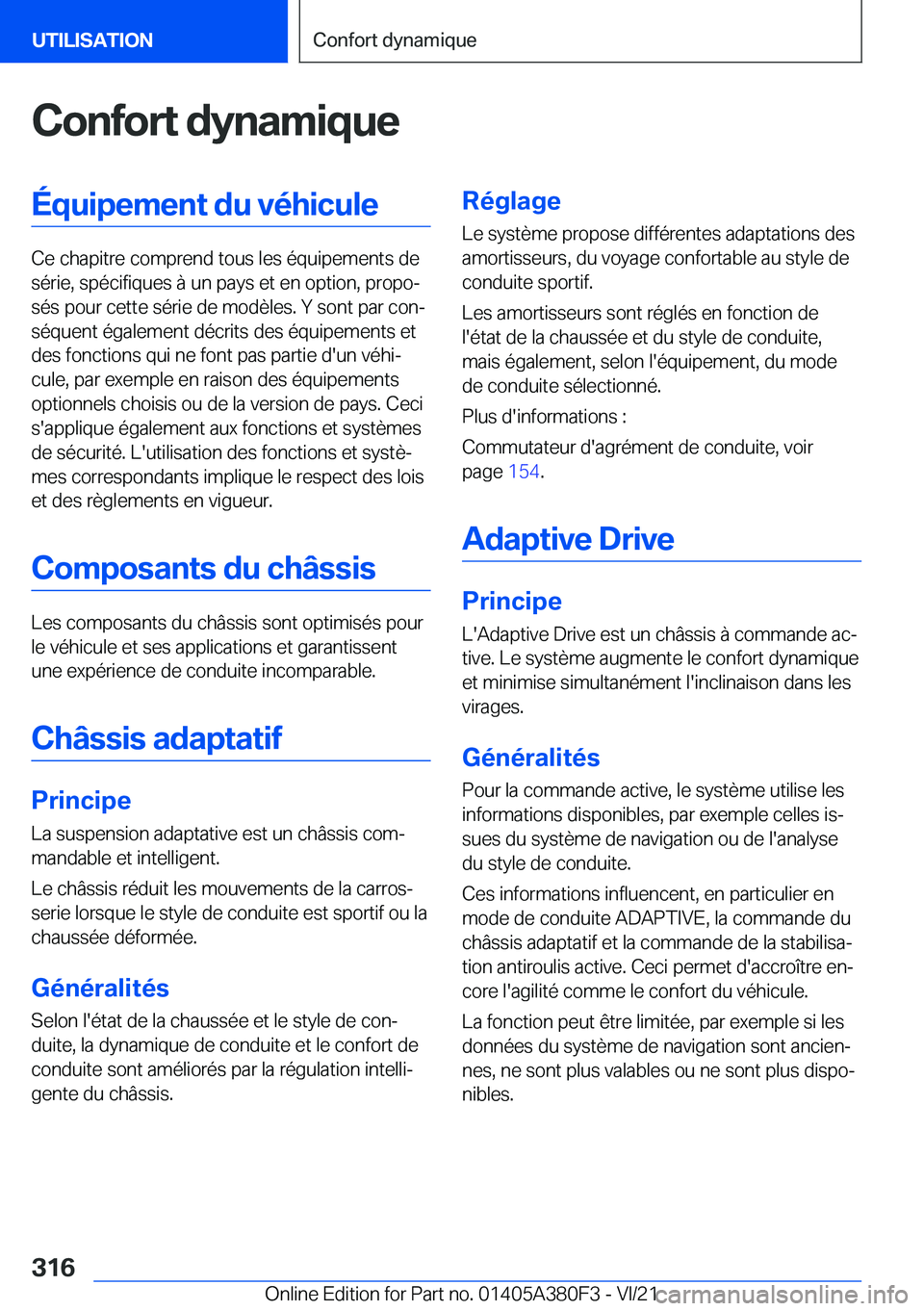BMW 5 SERIES 2022  Notices Demploi (in French) �C�o�n�f�o�r�t��d�y�n�a�m�i�q�u�e�