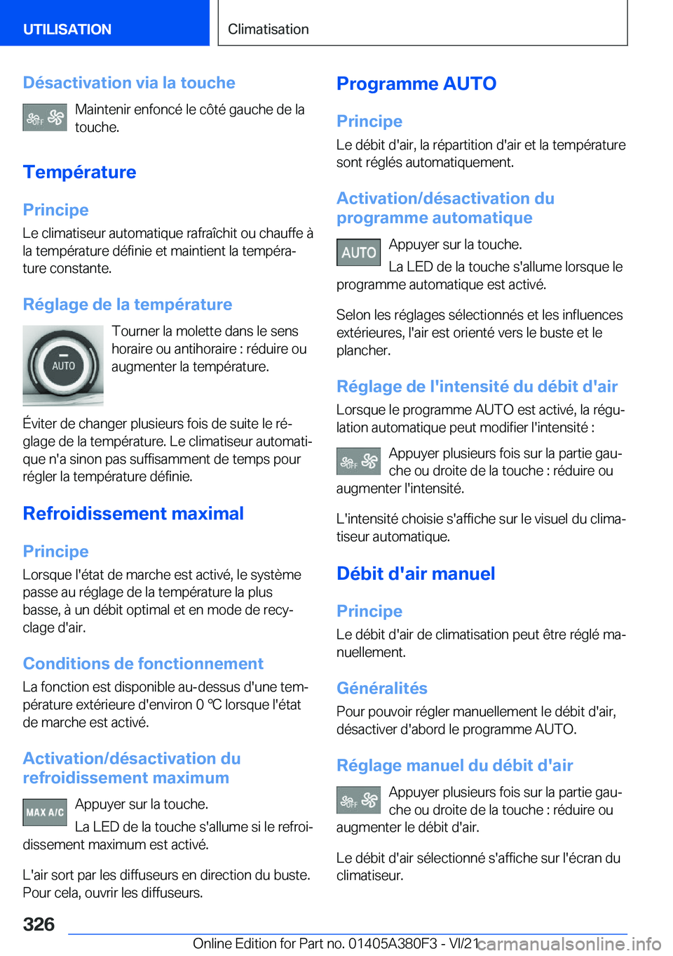BMW 5 SERIES 2022  Notices Demploi (in French) �D�é�s�a�c�t�i�v�a�t�i�o�n��v�i�a��l�a��t�o�u�c�h�e�M�a�i�n�t�e�n�i�r��e�n�f�o�n�c�é��l�e��c�