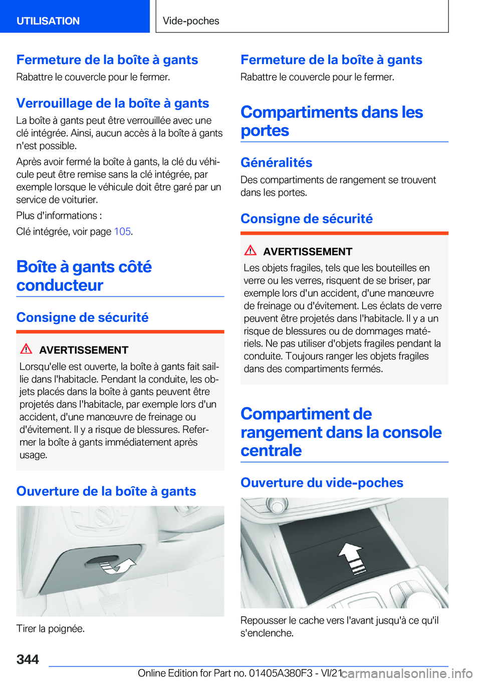 BMW 5 SERIES 2022  Notices Demploi (in French) �F�e�r�m�e�t�u�r�e��d�e��l�a��b�o�
