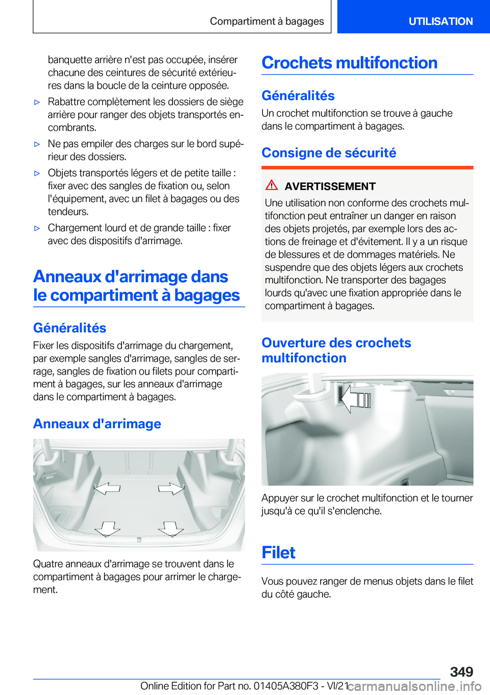 BMW 5 SERIES 2022  Notices Demploi (in French) �b�a�n�q�u�e�t�t�e��a�r�r�i�è�r�e��n�'�e�s�t��p�a�s��o�c�c�u�p�é�e�,��i�n�s�é�r�e�r�c�h�a�c�u�n�e��d�e�s��c�e�i�n�t�u�r�e�s��d�e��s�é�c�u�r�i�t�é��e�x�t�é�r�i�e�uj�r�e�s��d�a�n�s