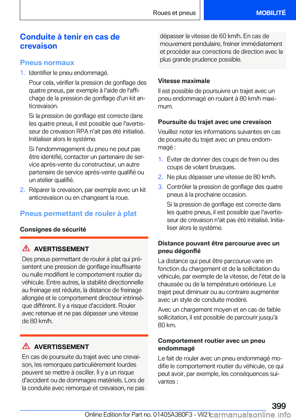 BMW 5 SERIES 2022  Notices Demploi (in French) �C�o�n�d�u�i�t�e��