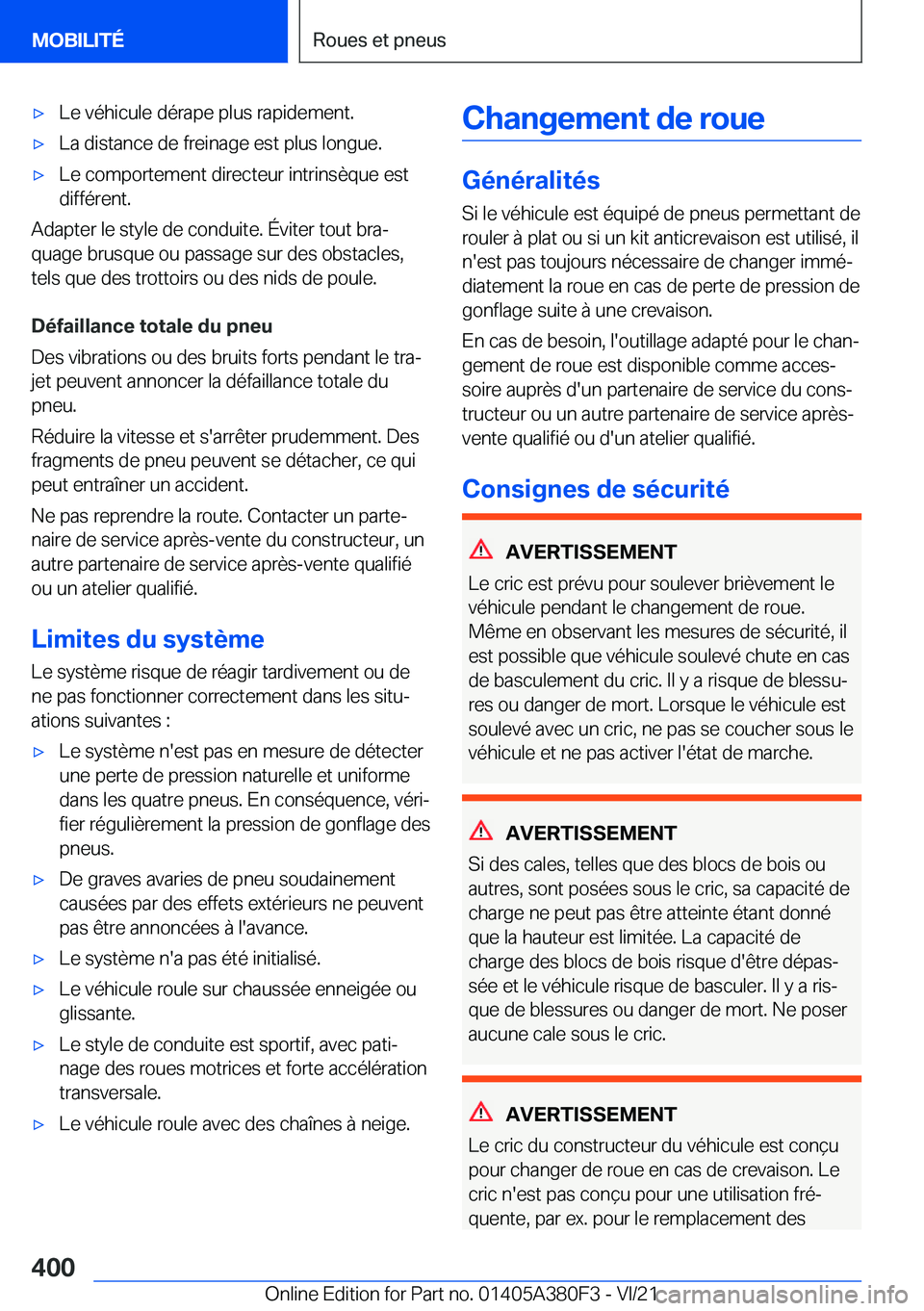 BMW 5 SERIES 2022  Notices Demploi (in French) 'x�L�e��v�é�h�i�c�u�l�e��d�é�r�a�p�e��p�l�u�s��r�a�p�i�d�e�m�e�n�t�.'x�L�a��d�i�s�t�a�n�c�e��d�e��f�r�e�i�n�a�g�e��e�s�t��p�l�u�s��l�o�n�g�u�e�.'x�L�e��c�o�m�p�o�r�t�e�m�e�n�t