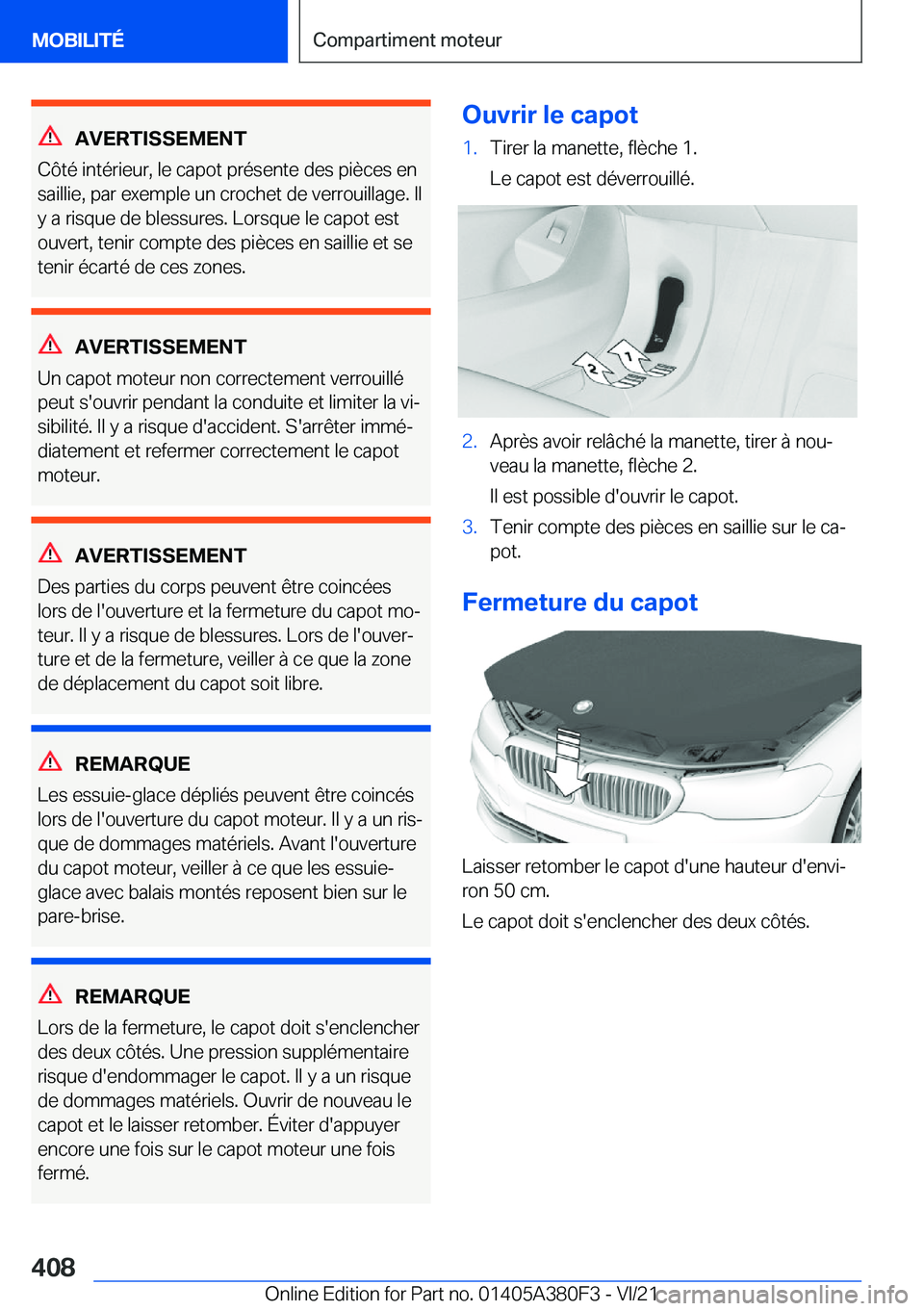 BMW 5 SERIES 2022  Notices Demploi (in French) �A�V�E�R�T�I�S�S�E�M�E�N�T
�C�