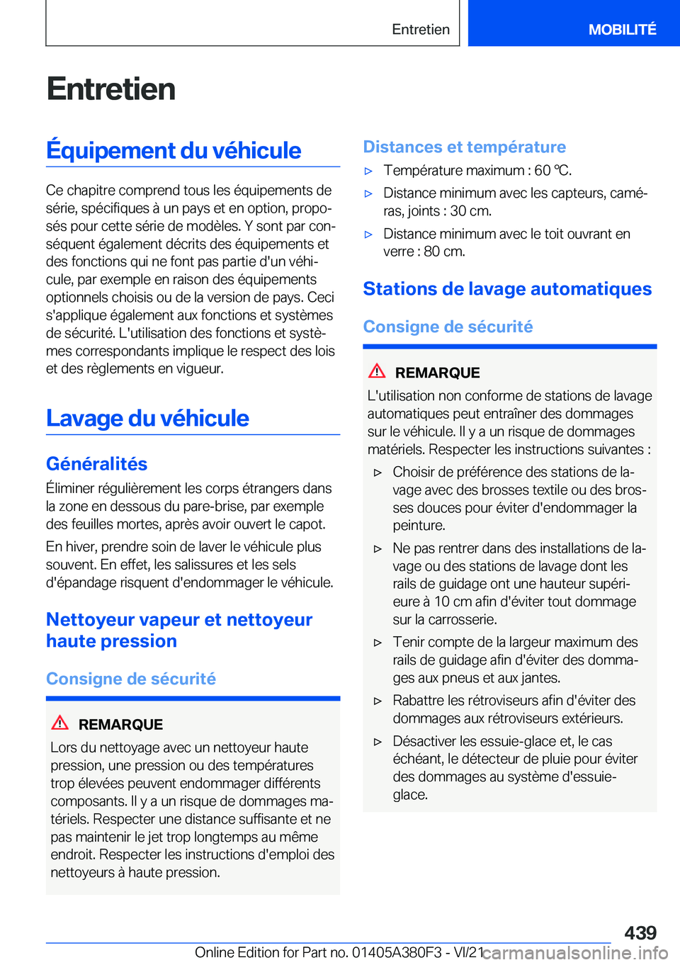 BMW 5 SERIES 2022  Notices Demploi (in French) �E�n�t�r�e�t�i�e�n�