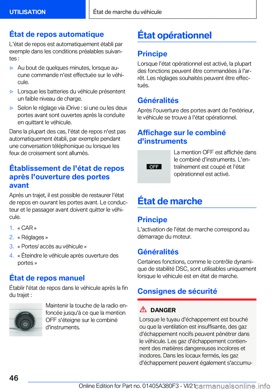 BMW 5 SERIES 2022  Notices Demploi (in French) �