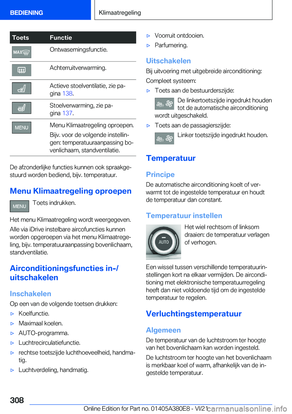 BMW 5 SERIES 2022  Instructieboekjes (in Dutch) �T�o�e�t�s�F�u�n�c�t�i�e�O�n�t�w�a�s�e�m�i�n�g�s�f�u�n�c�t�i�e�.�A�c�h�t�e�r�r�u�i�t�v�e�r�w�a�r�m�i�n�g�.�A�c�t�i�e�v�e��s�t�o�e�l�v�e�n�t�i�l�a�t�i�e�,��z�i�e��p�aj
�g�i�n�a� �1�3�8�.�S�t�o�e�l