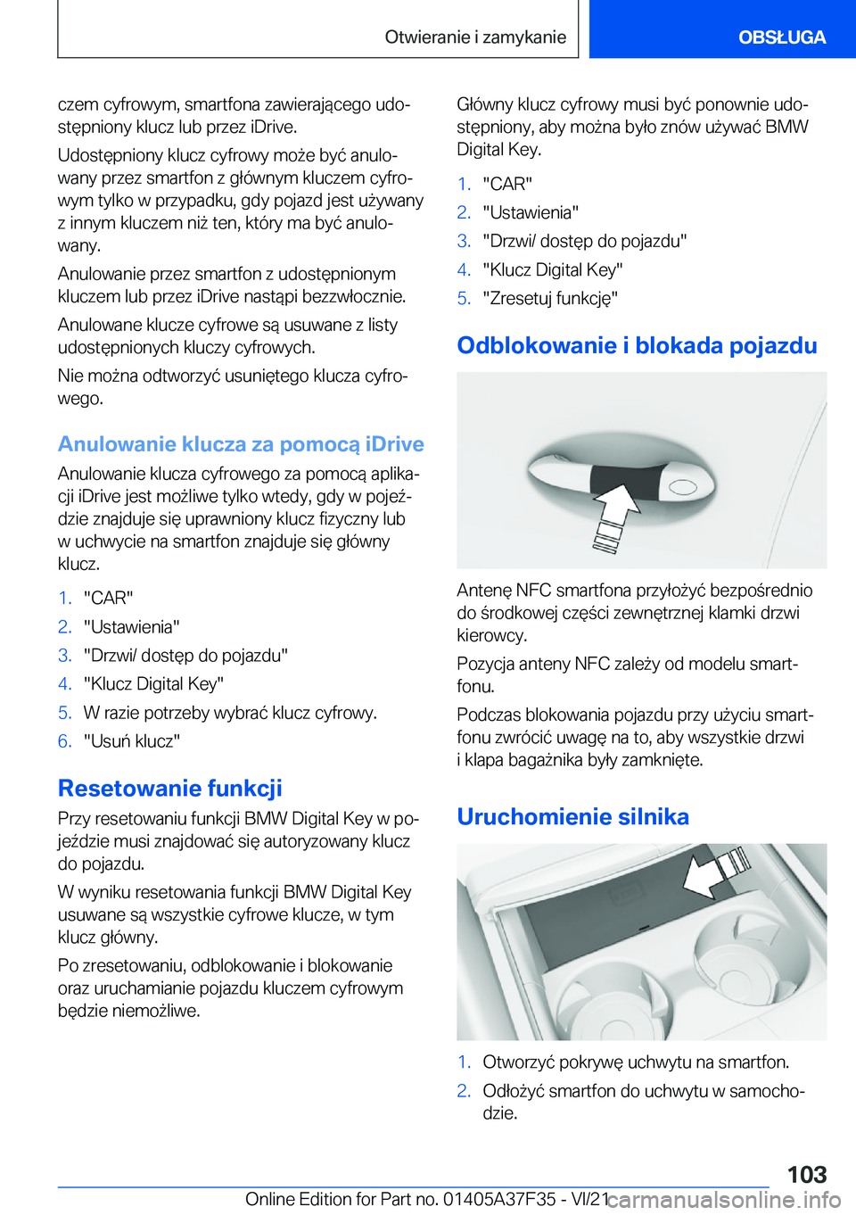 BMW 5 SERIES 2022  Instrukcja obsługi (in Polish) �c�z�e�m��c�y�f�r�o�w�y�m�,��s�m�a�r�t�f�o�n�a��z�a�w�i�e�r�a�j�