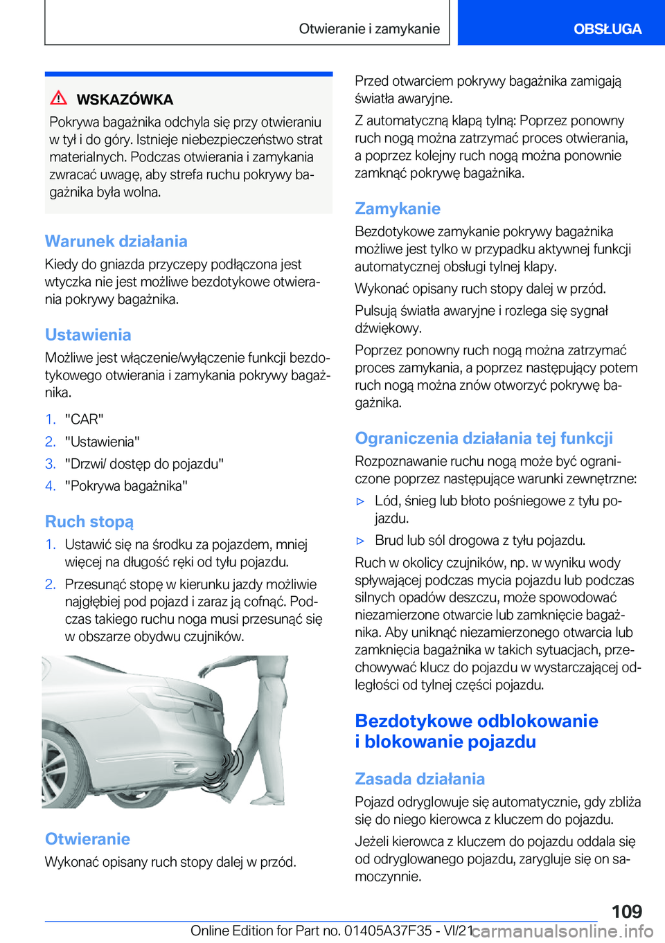 BMW 5 SERIES 2022  Instrukcja obsługi (in Polish) �W�S�K�A�Z�
