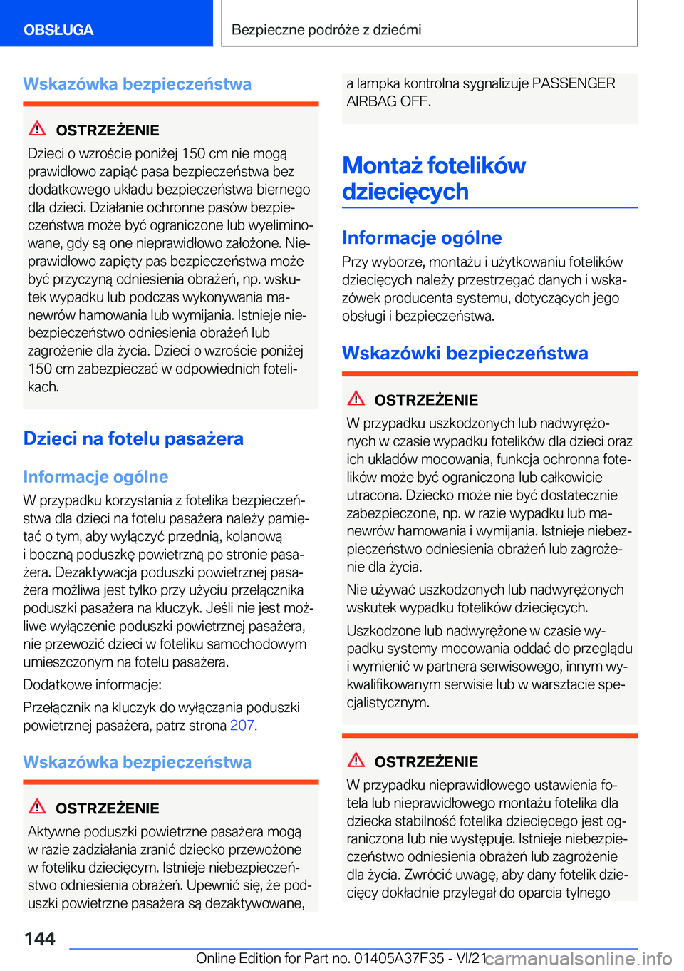 BMW 5 SERIES 2022  Instrukcja obsługi (in Polish) �W�s�k�a�z�