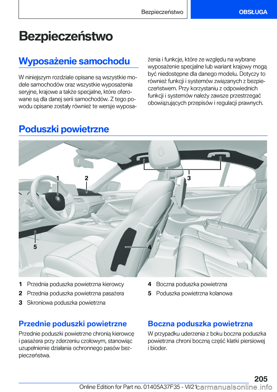 BMW 5 SERIES 2022  Instrukcja obsługi (in Polish) �B�e�z�p�i�e�c�z�e�